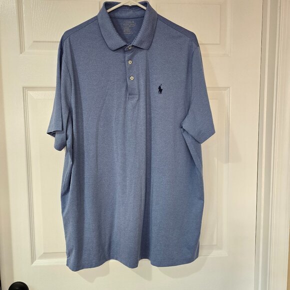 Polo Ralph Lauren Men's Performance Short Sleeve 3-Button Polo Shirt Blue Sz XL - Picture 1 of 5
